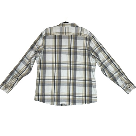 Wrangler Mens Oversize 2XL Brown Plaid Long Sleeve Button Up‎ Shirt - Picture 3 of 8